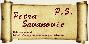 Petra Savanović vizit kartica